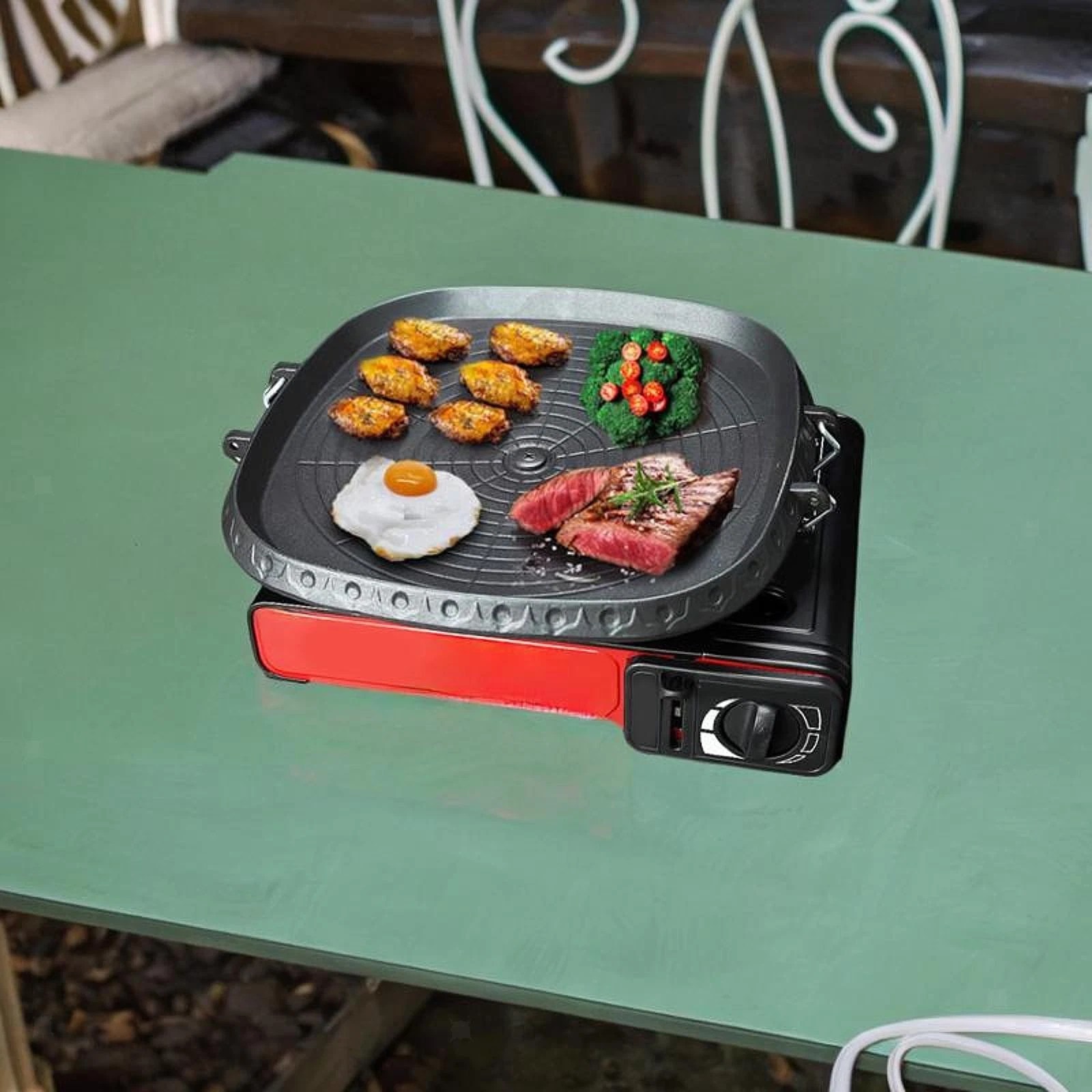 Korean Grilling Pan Frying Pan Rectangle Practical Portable Baking Tray for Home