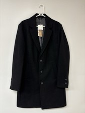 Men's Jack Jones Eharrison Wool Blend Overcoat Black Size Medium