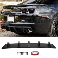 Black Rear Bumper Lip Diffuser 5 Fins Spoiler Splitters Kit For Chevrolet Camaro