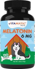 Melatonin for Dogs - 6 mg - 120 Beef Flavored Chewable Tablets  Pack