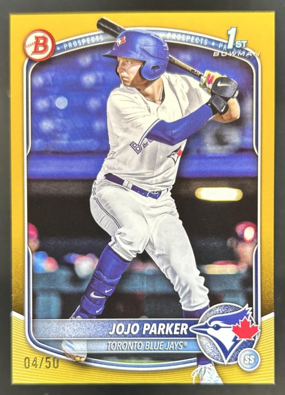 2025 Bowman Draft JoJo Parker Gold Border 1st Prospect #/50 Blue Jays