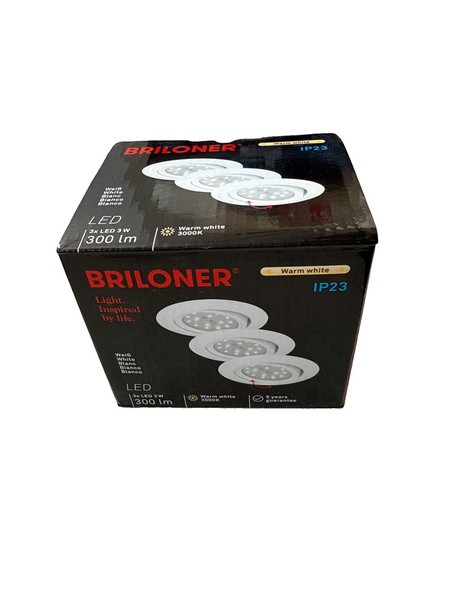 Briloner Led Einbauleuchte 3Er Set 3W 300Lm 3000K Weiß Schwenkbar Spot Ø82Mm-image