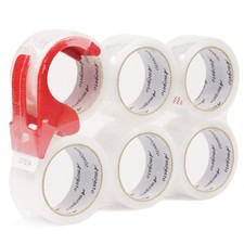 WELSTIK 6 Rolls Heavy Duty Packing Tape with Tape Gun Dispenser, 2 Inch x 110...