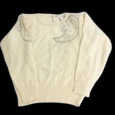with tags Marisa Christina Cream Sweater with Sequin Details Vintage Rom G2U