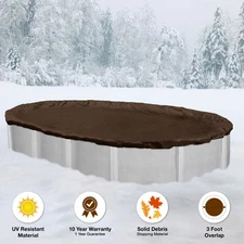 12'x24' Oval Above Ground Winter Swimming Pool Solid Cover 10 Yr Warranty solid