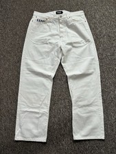 Palace Jeans W34 Pantalone Denim Bianco Streetwear Logo Ricamato Skate 