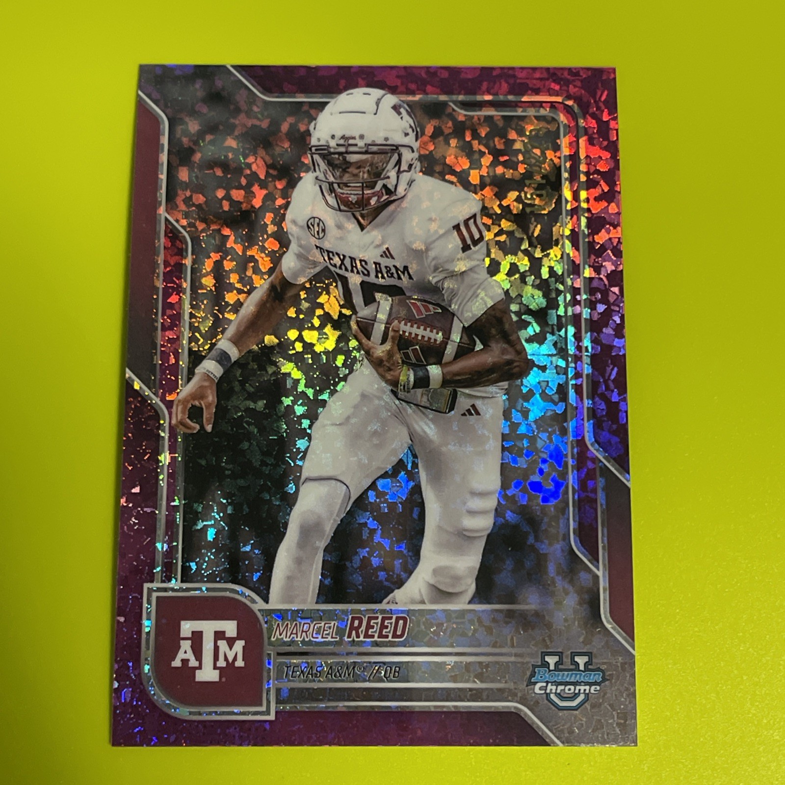2025 Bowman Chrome U Marcel Reed 133 FUCHSIA MINI DIAMONDS REFRACTOR /225 AGGIES