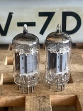 1958 Amperex 7316 Vacuum Tubes Matched Pair Foil Getter Long Plate Ct0 Beckman