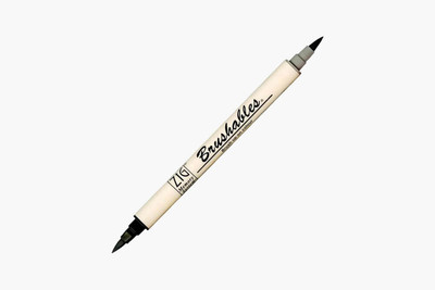 Zig Memory System Kuretake Brushables Double-Sided Brush Marker - Pure Black MS-