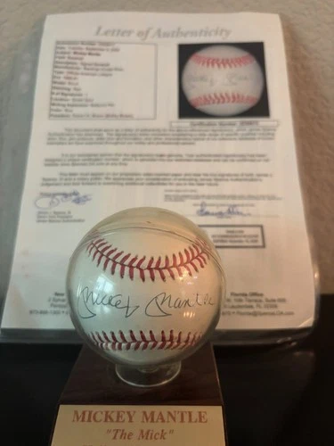Mickey Mantle Signed Rawlings Official American League Baseball. JSA LOA