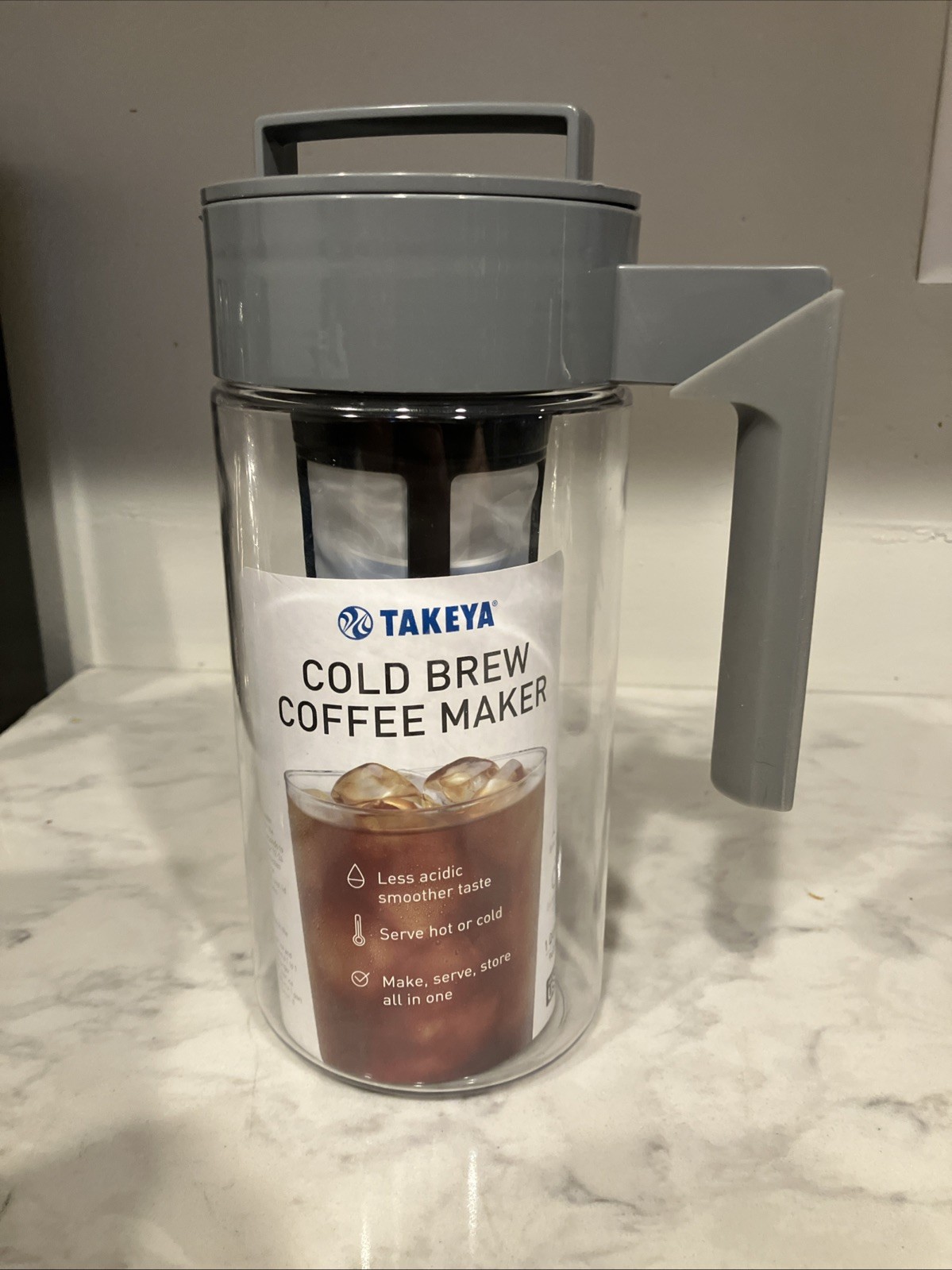 Takeya 1 Quart Cold Brew Coffee Maker - Gray NEW