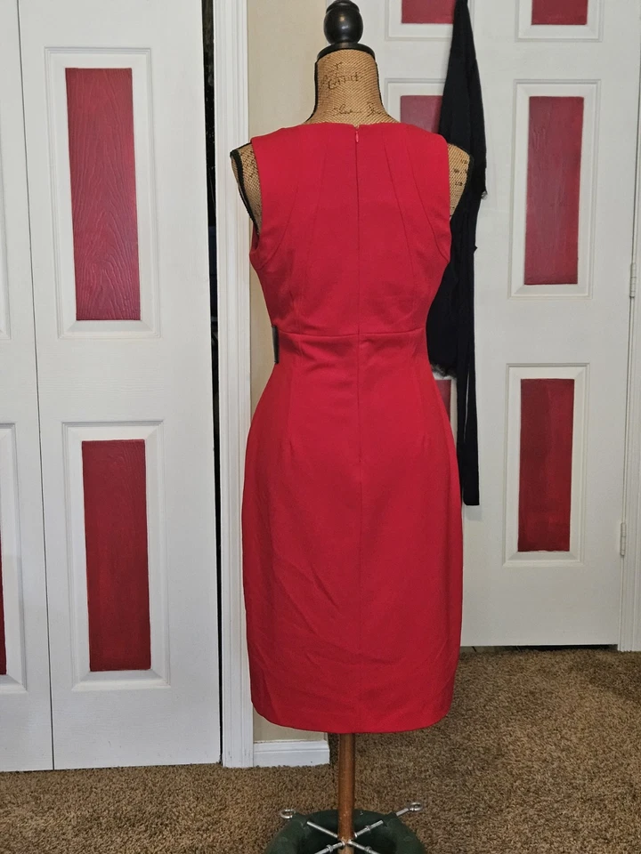 Ivanka Trump Women's Red Knee Length Dress  Size M (6/8) - Image 3 of 4