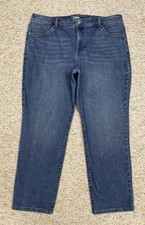 Terra  Sky Jeans Women's sz 16 Petite Straight High Rise Stretch Denim 36x28 