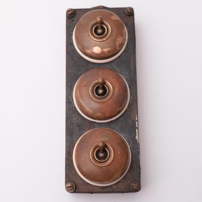 Vintage Industrie Kippschalter einzelne Lichtschalter Messing Crabtree & schwarz aufgearbeitet