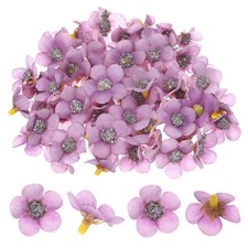 100-Pack Artificial Flower Heads, Mini Silk Faux Daisy Flowers DIY Purple 