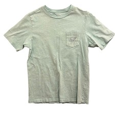 Vineyard Vines Kids Whale Pocket T Shirt Aqua Blue Size Medium 12 14 Cotton