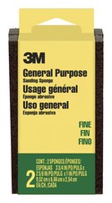 3M Sanding Sponge CP-001-2P, Block, 3 3/4 in x 2 5/8 in x 1 in, Fine