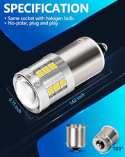 1156 LED Bulb White, 3000 Lumens 300 Super Brighter LED Reverse Lights, BA15...