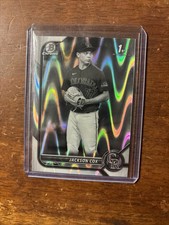 JACKSON COX 2022 1st Bowman Draft Chrome BLACK & WHITE RAYWAVE #BDC-174 Rockies