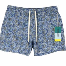 Fair Harbor Mens Bungalow 5  Swim Shorts size S in Blue Paisley