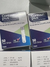 Contour Plus Blood Glucose 200 Test Strips (4 Boxes Of 50 Count) Exp 11/30/2026