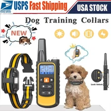 3300FT Dog Training Collar Rechargeable Shock Pet Waterproof Trainer W/LED Light