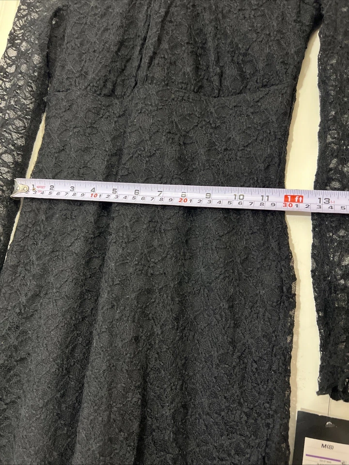 Nuevo con etiquetas Vestido Art Class Negro Encaje Talla M(8) Manga Larga Foto 4 de 4