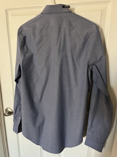 Calvin Klein Men's Button Down Slim Fit Dress Shirt Dark Blue 15 34/35 M New - Picture 6 of 7