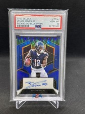 2022 Select Velus Jones Jr Rookie Signature Blue Prizm /75 PSA 10