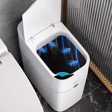 Motion Sensor Bathroom Trash Can with Lid, 3.5 Gallon, White