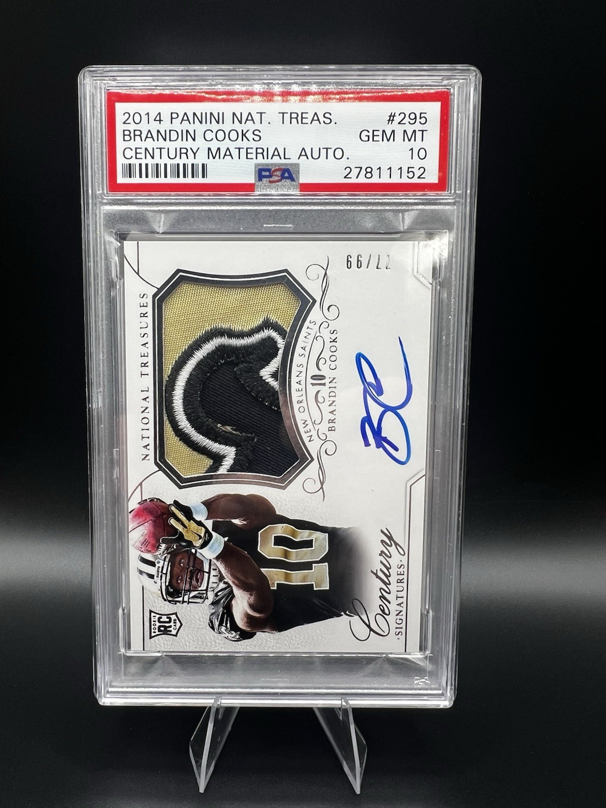 Brandin Cooks Panini National Treasures #295 Century Material Autograph-Jersey Number