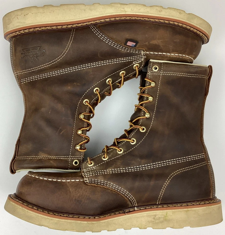 Botas de trabalho Thorogood 804-4478 masculinas 8" couro Moc biqueira de aço segurança tamanho 11 EE - Imagem 2 de 4