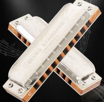 EASTTOP 10hole Warm Wood Comb Harmonica Mouth Organ BLUES STANDARD PRO10 Gift