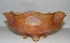 Vintage Fenton Carnival Glass Marigold Footed Orange Tree Bowl