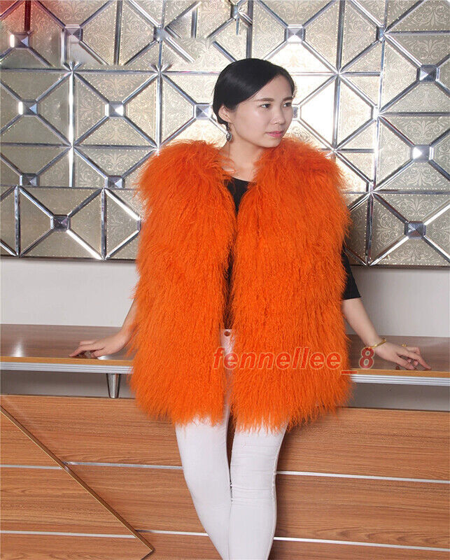 ムートン・ファーコート MOLLIOLLI MONE Crop Mini Fur Vest Pouch Set Ivory Yellow MW5 Jacket - MOLLIOLLI