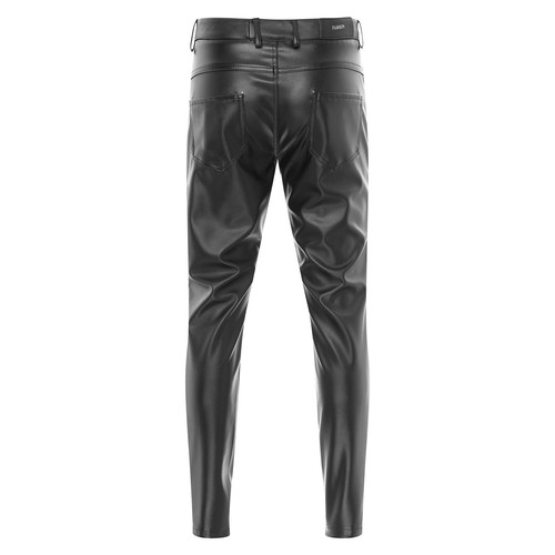 UK`Men Faux Leather Shiny Tights Skinny Motorcycle Biker Pants PVC Long Trouser - Picture 15 of 34