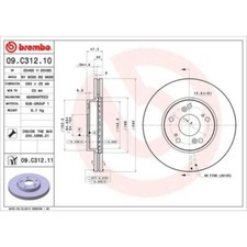 BREMBO 2x Bremsscheibe vorne Ø280 mm Innenbelüftet für Honda Civic IX FB FG