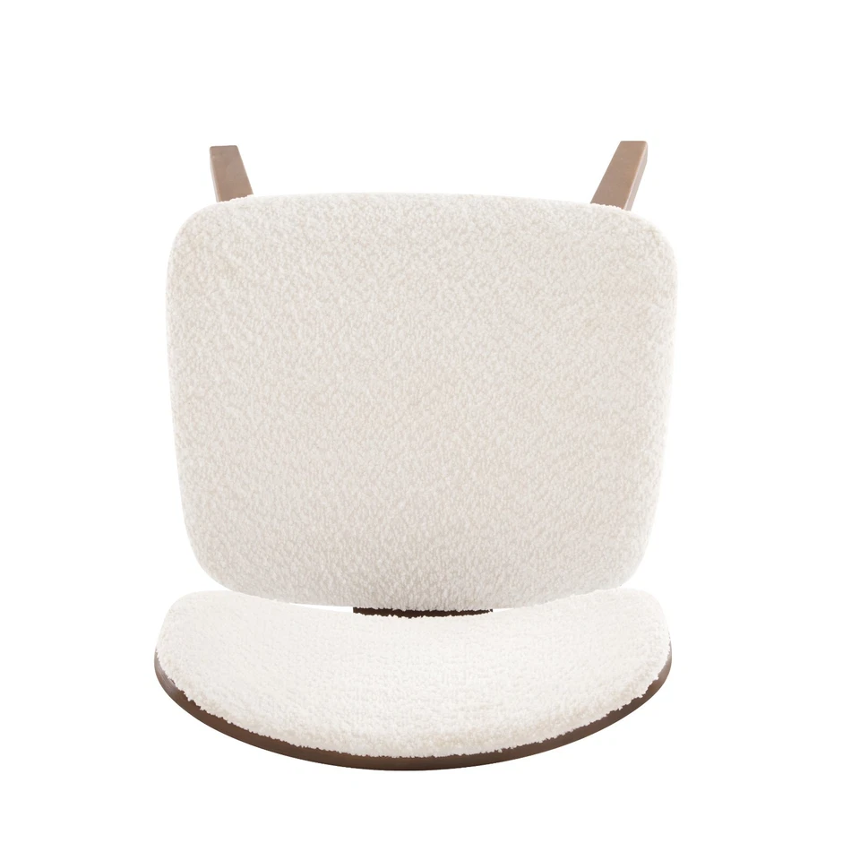 Boucle fabric upholstered side Dining Chair Kitchen Living room (2 Set) - Image 4 of 4