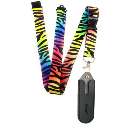 SpiriuS Faux Leather pouch Holder e cig + Breakaway safety Lanyard Neck  Strap
