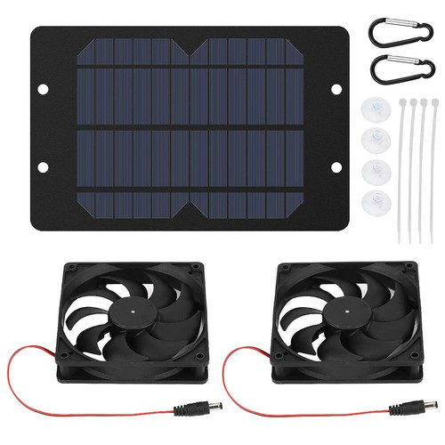 Solar Panel Fan Powered Fan 40W Waterproof Exhaust Fan For Camping Greenhouse AU - Picture 11 of 12
