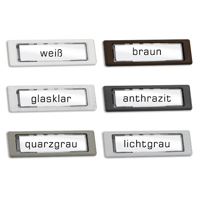 LIRA Namensschild Stanzmaß 71,3 x 19,3 mm Außen 74,5 x 22 mm Renz Modell 745