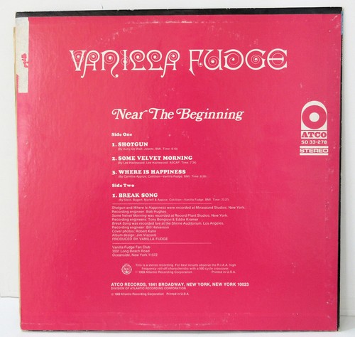 Vanilla Fudge Near The Beginning 1969 Psychedelic Vinyl Record Album - Picture 2 of 3