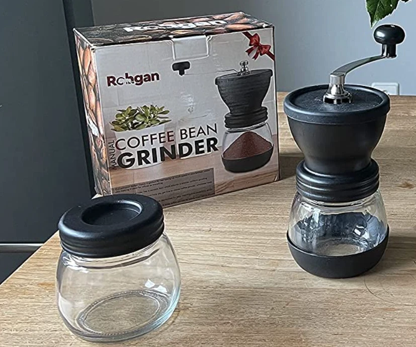 Rohgan Manual Hand Coffee Bean Grinder Mill w Ceramic Burr New 11oz Jars 2