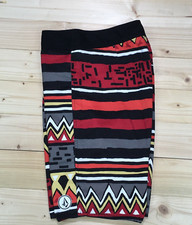 Volcom Board Shorts Youth Size 16 Waist 28 Tribal Print