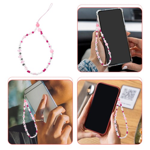 2 Pieces Catena Per Cellulare Anti-smarrimento Sposo Sposa Cordino Con Perline