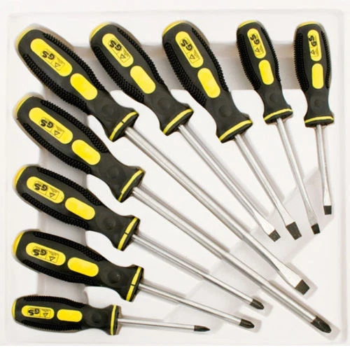 MARKSMAN 9PC SCREWDRIVER TOOL SET SOFT GRIP HANDLES 9 PC