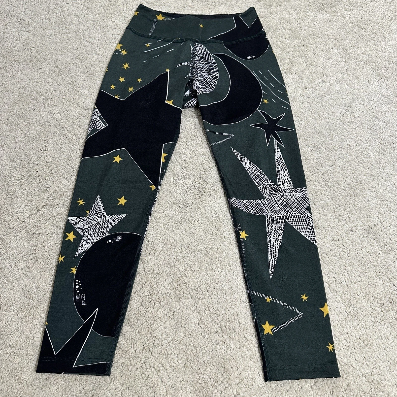 beyond-yoga crop astrology print high waisted stretch skinny leggings