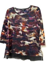 Simply Vera Woman’s Tunic Size S Purple Black Watercolor