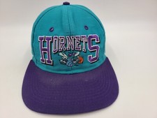 Vintage Charlotte Hornets Drew Pearson DPM Snapback Fits Small Hat Cap Blue