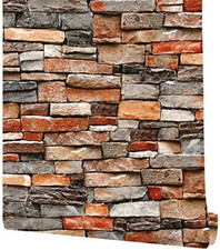 3D Stone Wallpaper Self-Adhesive Contact Paper Brick Peel and Stick Waterproof